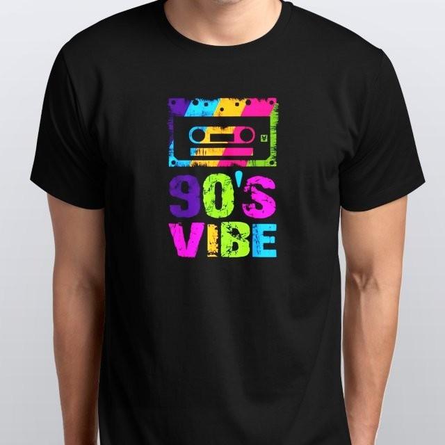 90s Vibe Vintage 1990s Music 90s Mens T-SHIRT colours Black XXL