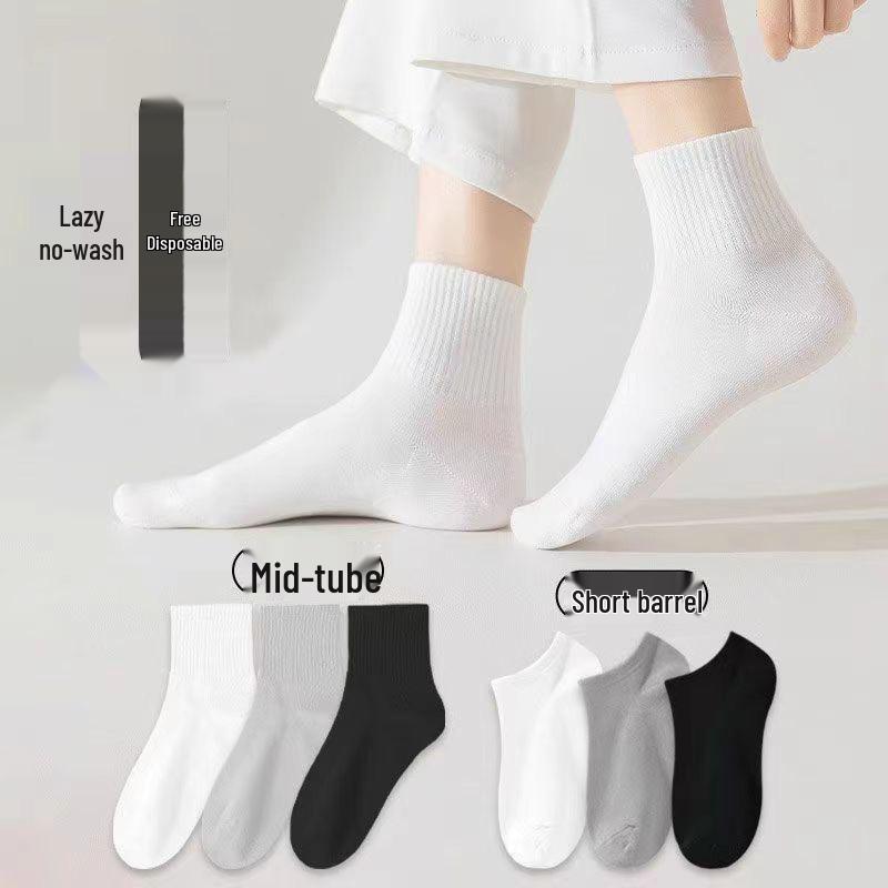 Disposable Unisex Ankle Socks: Wash-Free, Breathable, Odor-Resistant, Sweat-Absorbing - Ideal for Travel, Business Trips, and Military Training.