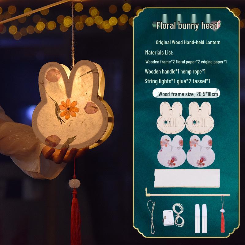 2026 Mid-Autumn Little Rabbit Lantern DIY Kit - Children's Handmade Luminous Hanging Ornament