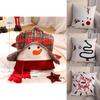 Christmas Festive Scene Decor Hug Pillow With Plush Santa Snowman Reindeer For Holiday Store Decoration