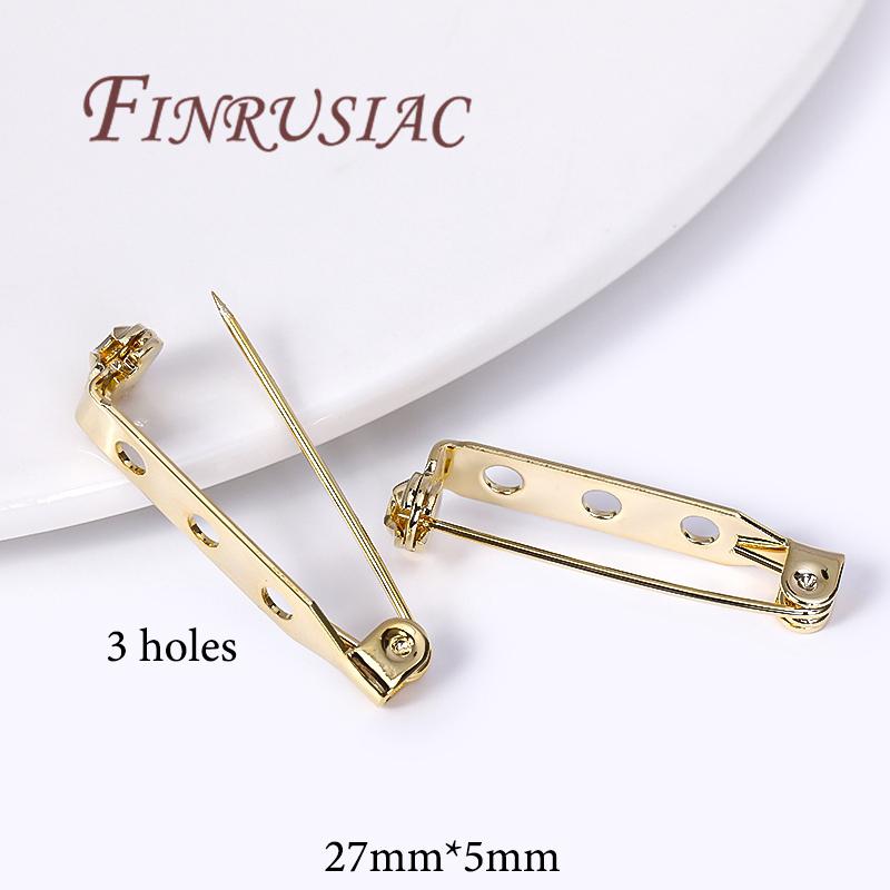 5Pcs 14K Gold Plated Brooch Clip Base Pins Brooch Pin Base Brooch Settings Blank Base For DIY Jewelry Making Supplies