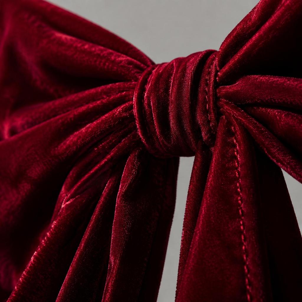 Velvet Decorative Bow with Long Tails Balanced Hanging Ornament Structured