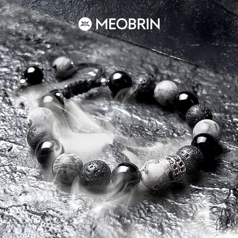 

Volcanic Rock Fancy Bead Ornament for Boys Bracelet Size S hand circumference 15-16cm