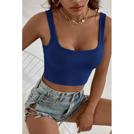Ležérní základní topy dámská slimfit halenka Crop Top s doplňkovým páskem