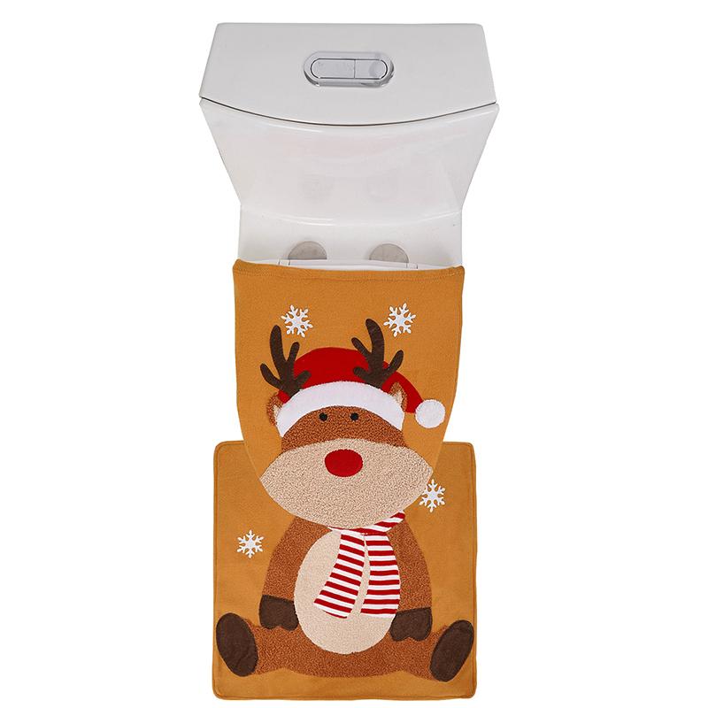 2PCS/SET Decoration Festive Atmosphere Cloth Durable Toilet Multi-element Toilet Cover Gift Christmas Cozy Bathroom