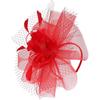 FOMIYES Red Mesh Fascinator Headband and Hair Clip, Cocktail Tea Party Hat for Women, Wedding and Special Occasion Accessories