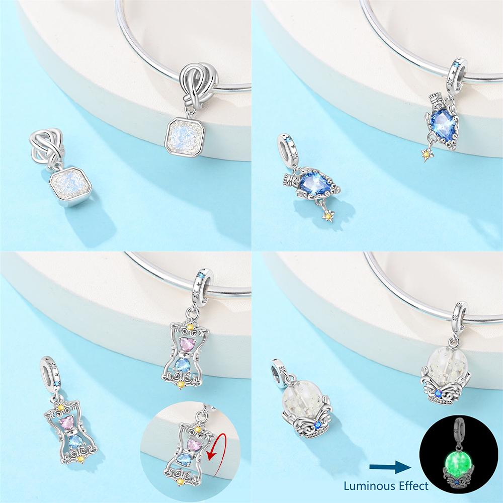 Original Copper Lucky Magic Potion Pendant Wish Crystal Ball Magic Book Beads Fit Bracelet Diy Jewelry Fine Gift Making