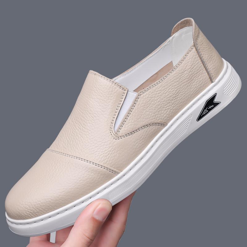 Leather shoes men's spring leather business dress small leather shoes foreign trade casual soft leather soft sole British loafers
