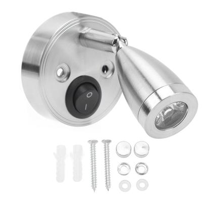 RV 12V'tan 24 V'a Okuma Lambası Cilalı LED Kamara Tekne Denizcilik Okuma Işıkları Kamyon Gemi Treyler için