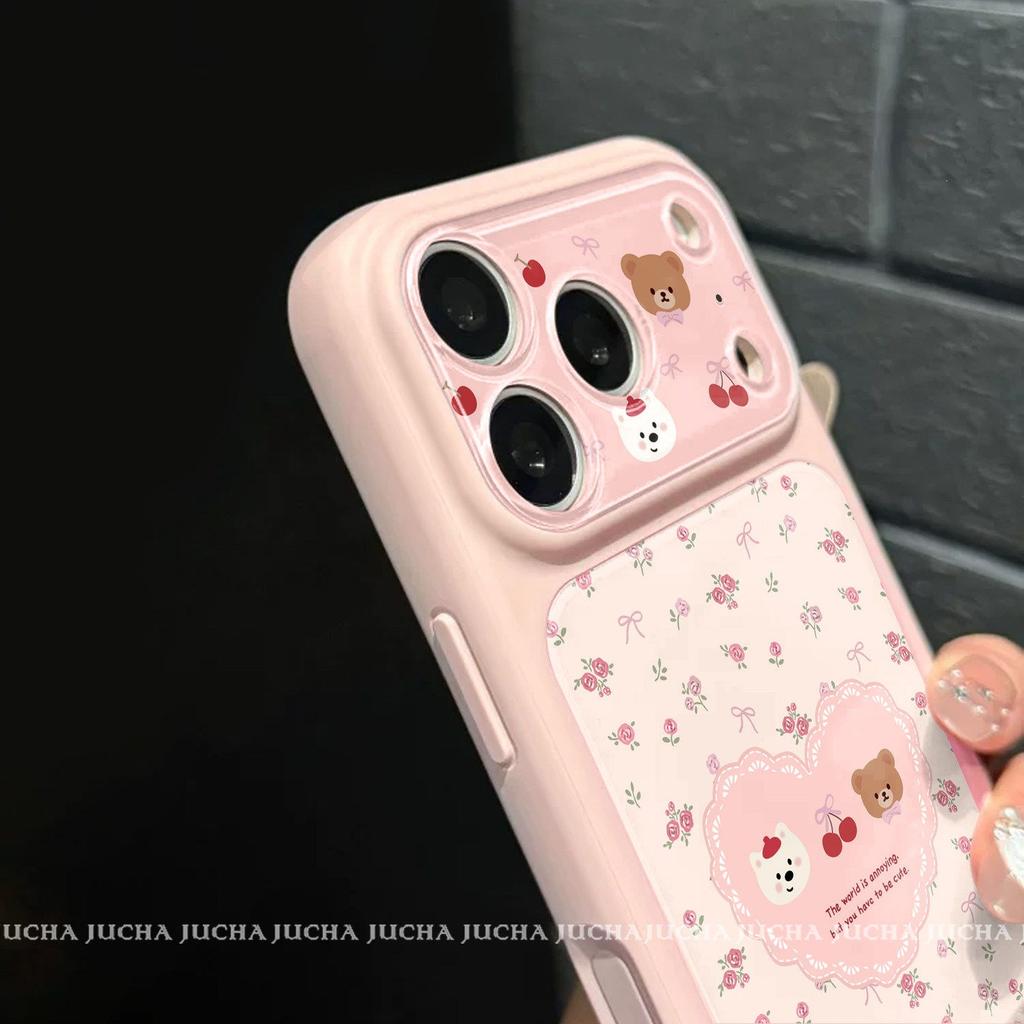 Applicable to Apple 11 mobile phone case popular cartoon advanced sense iphone11 all-inclusive lens floral puppy bear