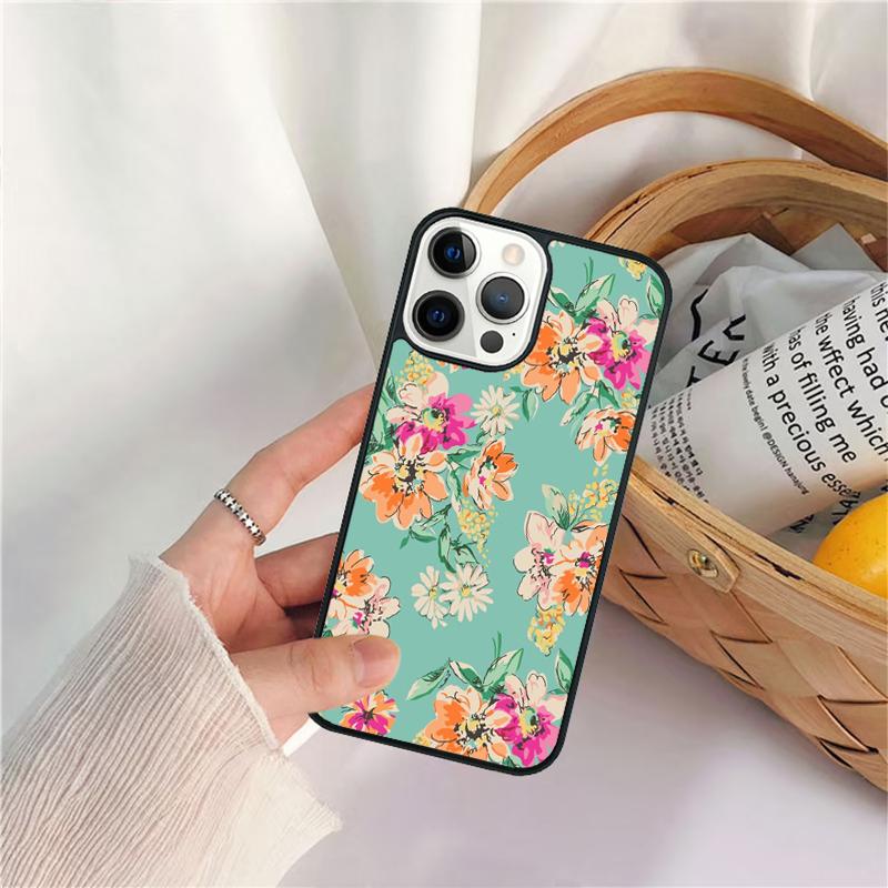 Tropical Flowers Phone Case For iPhone 17 Air 16 15 14 11 12 13 Pro  MAX Plus coque Cover Shell