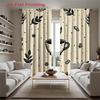 2D Flat   2pcs 2D Flat Printing Curtains   Coffee Cup Leaf Floral Pattern Dot Print Rod Pocket Velvet Fabric Window Drapes for Hom