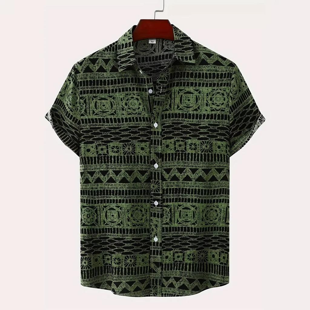 New Summer Men Clothes 3D Digital Print Casual Shirt Tops Men Short Sleeve Hawaii Shirt