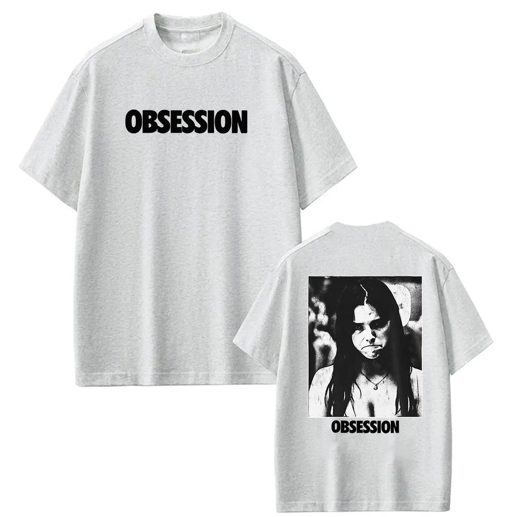 Obsession Shirt Vintage Washed Unisex Oversized Gothic Streetwear Soft Cotton Short Sleeve Tee Gift Clothing Tops 2026 Hot Sale