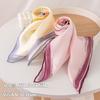 100% Mulberry silk  women's double-sided printed small scarf silk plain crepe satin square scarf high sense