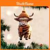 Adorable Cartoon Cow Acrylic Car Pendant Charming Holiday Tree Decoration Home Decor