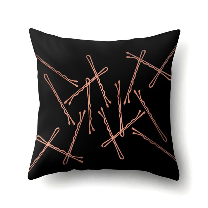 Polyester Pillow Case Automobile Decoration Home Printed Pillow Case Waist Cushion Cover Car Cushion Head Cushion Cover