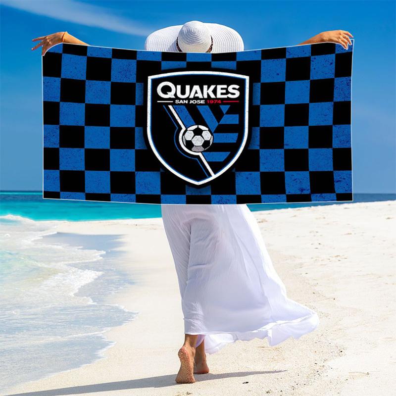 San Jose Earthquakes Print Beach Towel, Large Soft Quick Dry Towel for Beach Camping Swimming