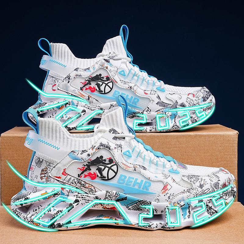 Men s shoes large size fly-woven breathable blade couple running shoes men s platform sneakers mesh shoes basketball shoes 36
