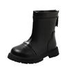Botas para Niñas Otoño e Invierno Nuevo Estilo Moda Infantil Botines Martin de Manga Corta Botas Individuales Botas de Princesa Niños Elegantes de Mediana Edad