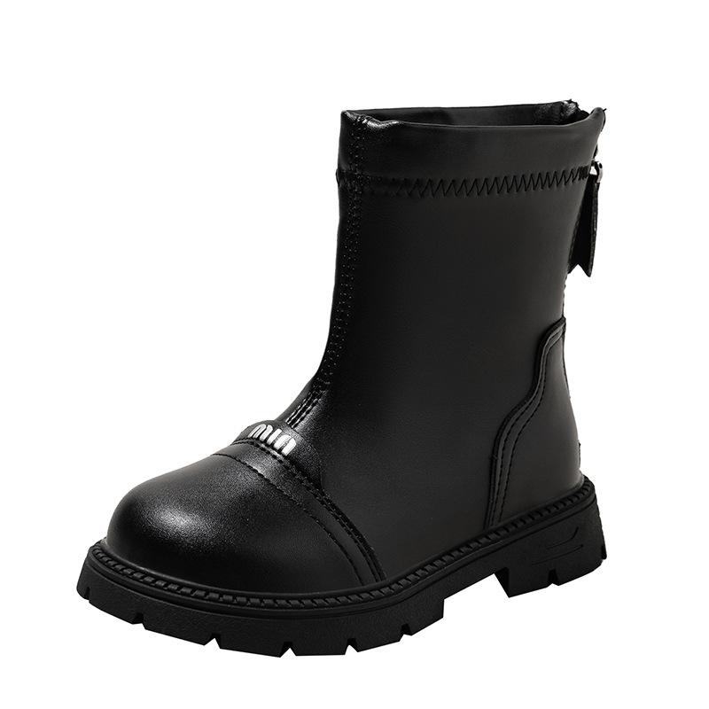 Botas para Niñas Otoño e Invierno Nuevo Estilo Moda Infantil Botines Martin de Manga Corta Botas Individuales Botas de Princesa Niños Elegantes de Mediana Edad