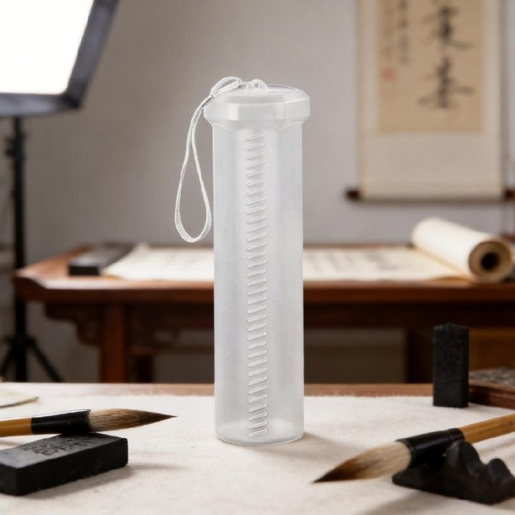 Shatterproof Plastic Writing Brush Storage With Customizable Sections For Different Sized Writing Brushes