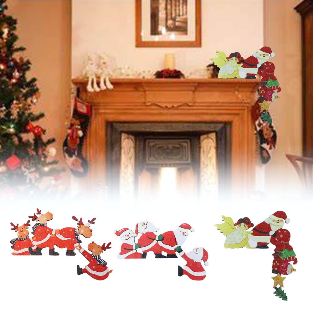 

Santa Claus Festive Supplies Elk Door Frame Decoration Home Decor Christmas Ornaments Door Trim A