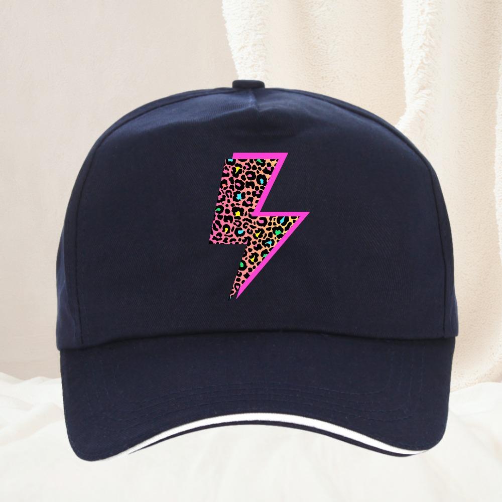 Cheetah and Neon Lightning Pattern Baseball Cap Hip Hop Women Unisexs Adjustable Adult outdoor travel hiking sunscreen hat