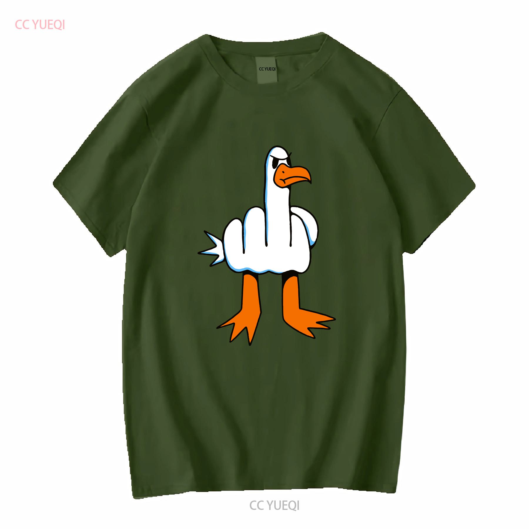 

Funny T Shirt Rude Seagull Design Middle Finger Birthday Top vintage Washed Breathable Versatile Slightly Casual Comfortable S