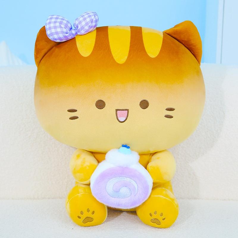 Super Cute Bake Bread Kitten Plush Toys Soft Fluffy Tasty Dessert Cat Throw Pillow Lovely Sleeping Pillow Kawaii Home Decor