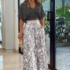 Casual Two Piece Sets Women Loose Casual Print Shirts Top Wide Leg Pants Two-piece Set