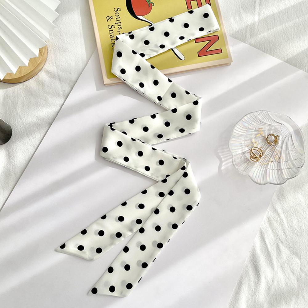 1Pc Fashion Ribbon Polka Dot Scarf Printed Thin Scarf Headband Korean Style Neckerchief Long Scarves Wedding