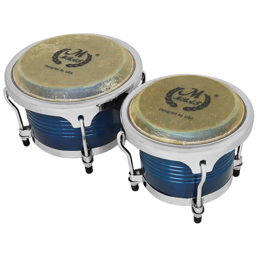 M MBAT 7+9 Inch Bongo Drum Oak+Aluminum Alloy+Buffalo Leather Water Buffalo Leather Drum Safe Suitable Performance With Parts