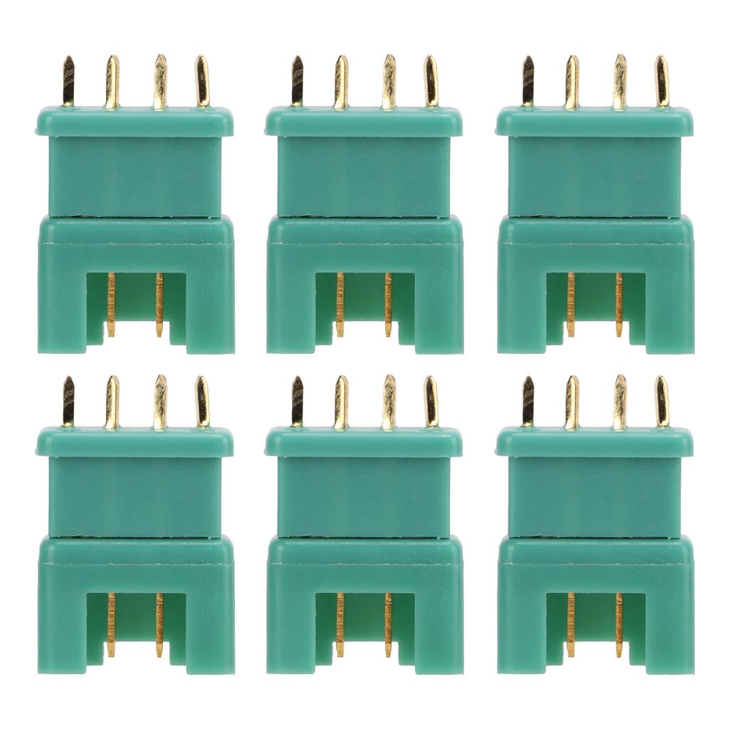 10Pcs 13.030 10Pcs 13.031 MPX Green Hexagonal Plug Copper Gold Plated Nylon Injection Molding Model Battery Connector