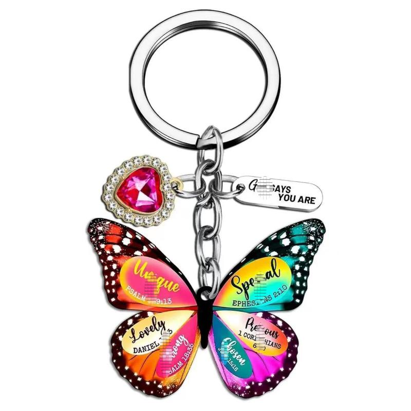 

Butterfly Keychain With All Things Are Possible Verse Inspirational Religious Gift For Women Car Keys Bag Purse Accessory A10