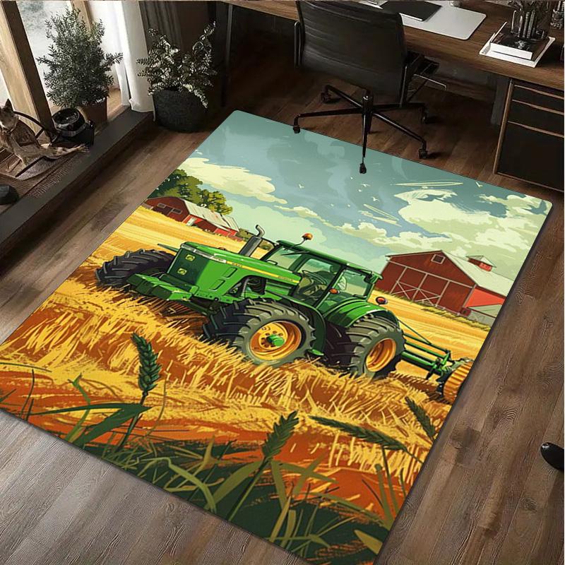 

Truck Field 1Pc Print Rug - home decoration Carpet For Living Room Bedroom Flooring Computer Chair Area Rug 40x60cm( 15x23in )