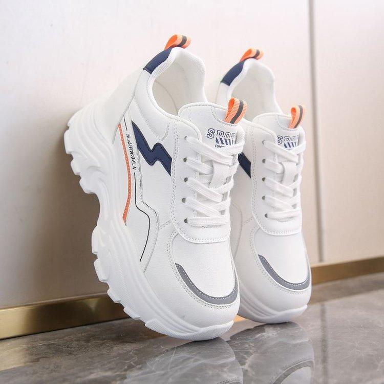 Fashion Comemore Inner Height Casual Women Sneakers Spring Autumn New Thick Bottom White Sports Daddy Shoes 7cm Chunky Heeled Tenis Shoe