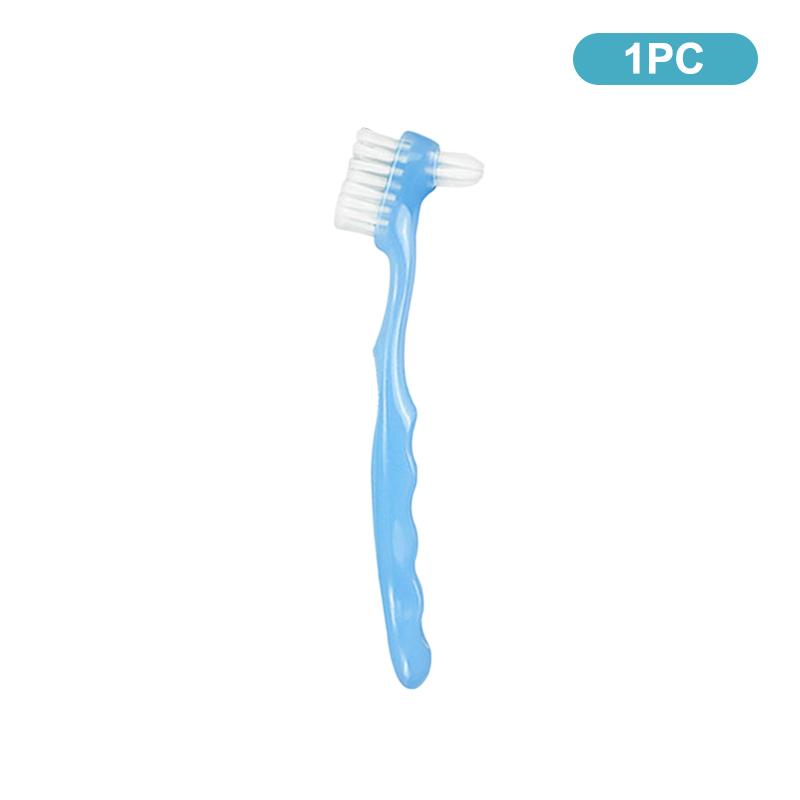 

1/5Pcs Double Sided Denture Toothbrush Invisible Braces Cleaning Brush For Men Women False Teeth Brush Oral Cleaning Tools 1 синій