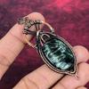 Seraphinite Pendant Handmade Copper Wire Wrapped Pendant Natural Gemstone Jewelry