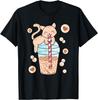 Süße Katze trinkt Bubble Tea Boba Milchtee Grafik T-Shirt Kawaii Kätzchen Liebhaber Shirt