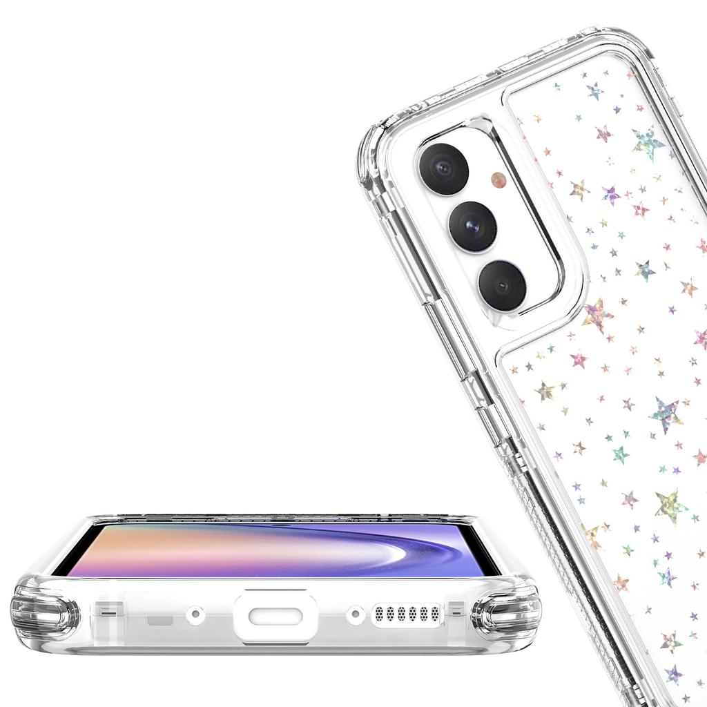 For Samsung Galaxy A54 5G Case Clear Acrylic TPU Hybrid Phone Cover with Laser-printed Film