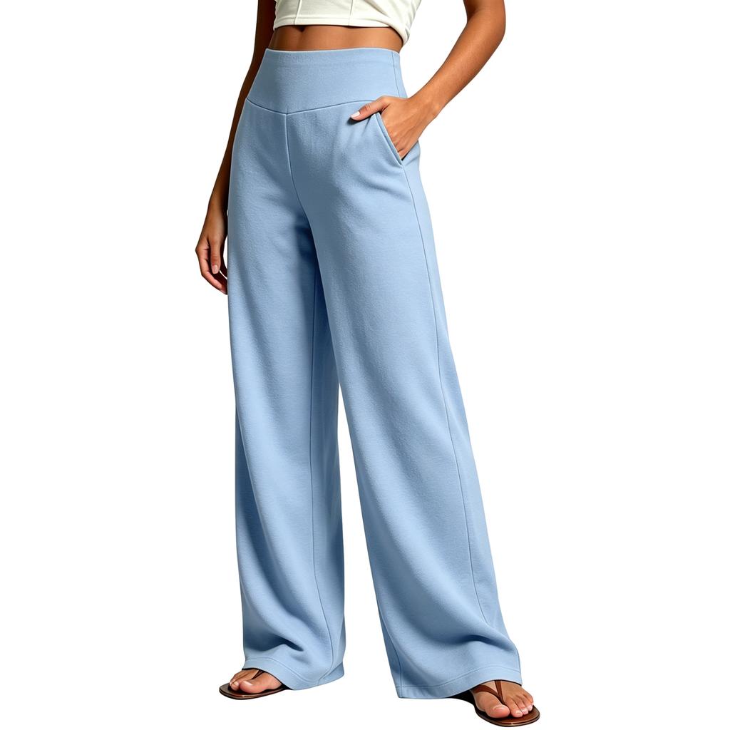Women Wide Leg Sweatpants High Waist Lounge Pants Loose Fit Casual Long Trousers with Pockets for Everyday Wear