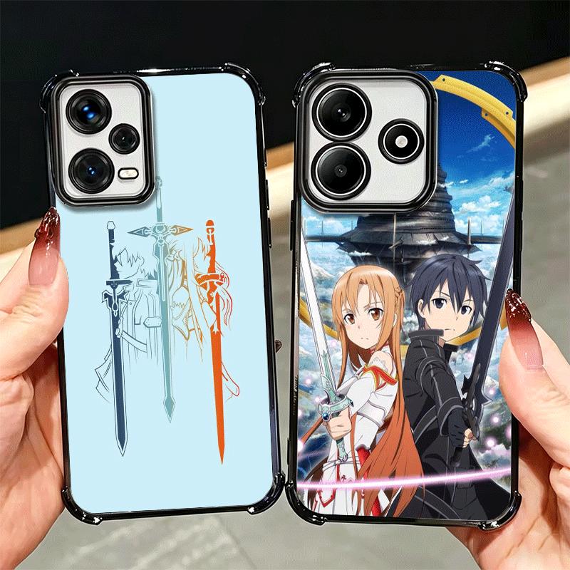 Sword Art Online Anime Weiche Handyhülle Für Xiaomi Redmi Note 14 15 Pro Plus 13 12 11S 11T 5G 10 9S 9 Galvanisiert Anti-Fall Fundas