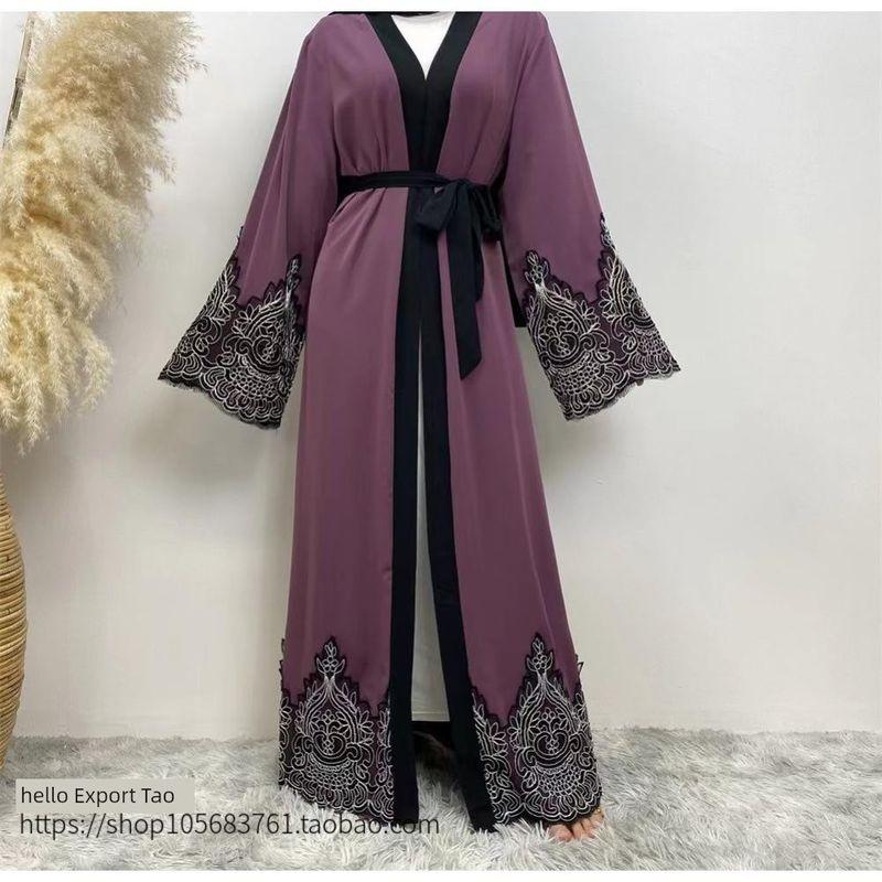 New Arrival Fashion Lace Embroider Robe Cardigan Dress Embroidered Ethnic Style Dress