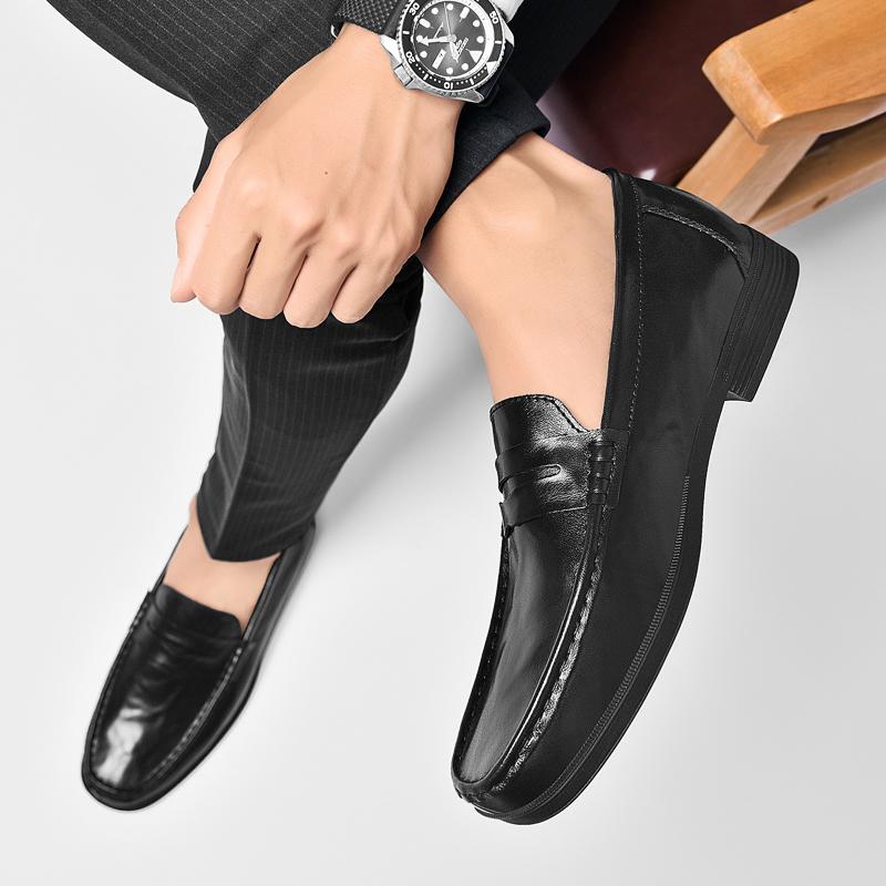 Fashion High Quality Brand Men's Genuine Leather Casual Shoes Classic Brown Men's Business Formal Shoes Soft Soled Comfortable Loafers