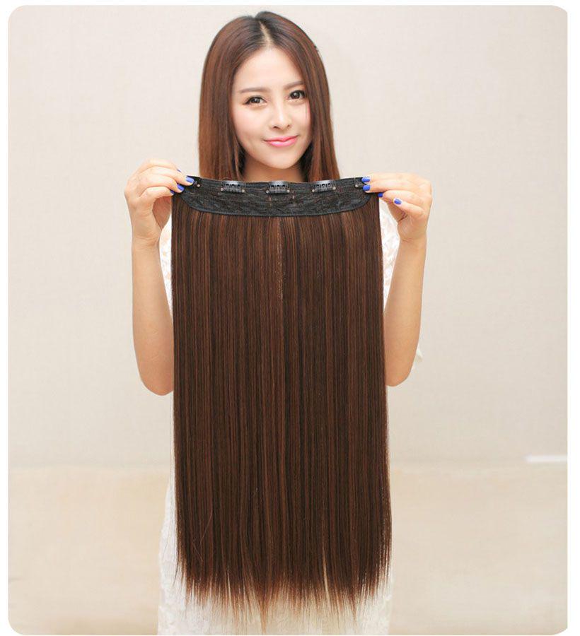 Premium Quality Women Long Straight Hair One Piece Clips In Hair Extensions Full Head Top