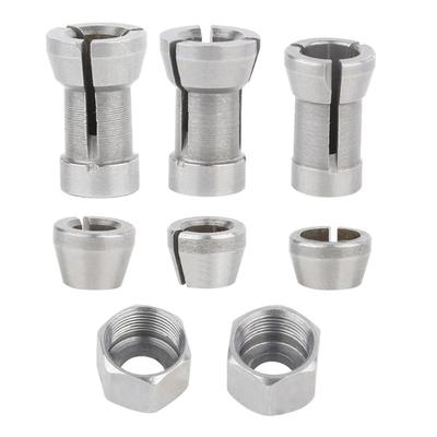 Leggero 44g Adattatore di Conversione Pinza per Fresatrice di Rifilatura Set da 8 Pezzi 6mm 6.35mm 8mm Conversione Mandrino Adatto per Utensile per Intaglio del Legno