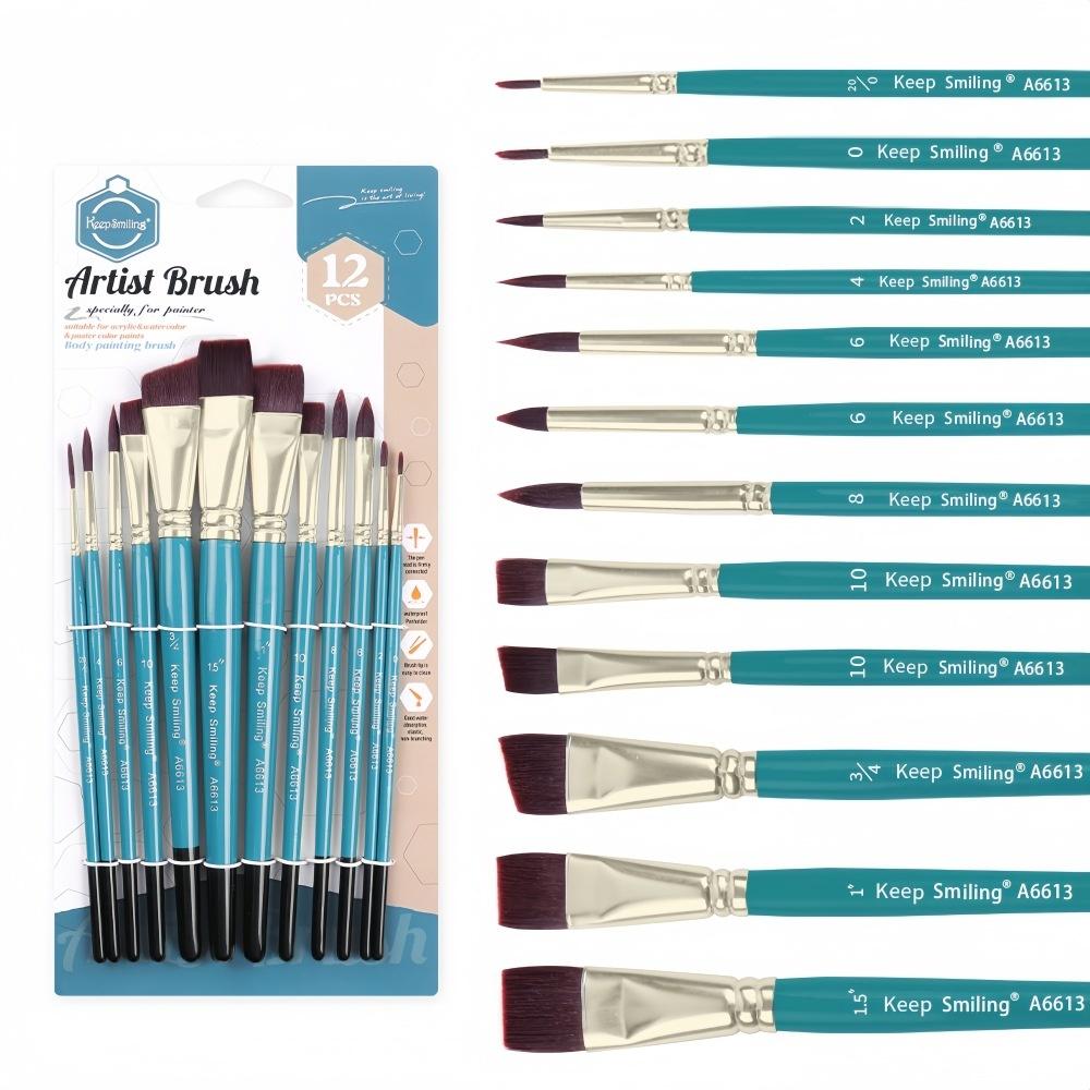 12PCS Face Painting Art Brushes For Body Paint DIY Makeup Children's Face Painting Brushes On Holiday Party Artiest Brushes