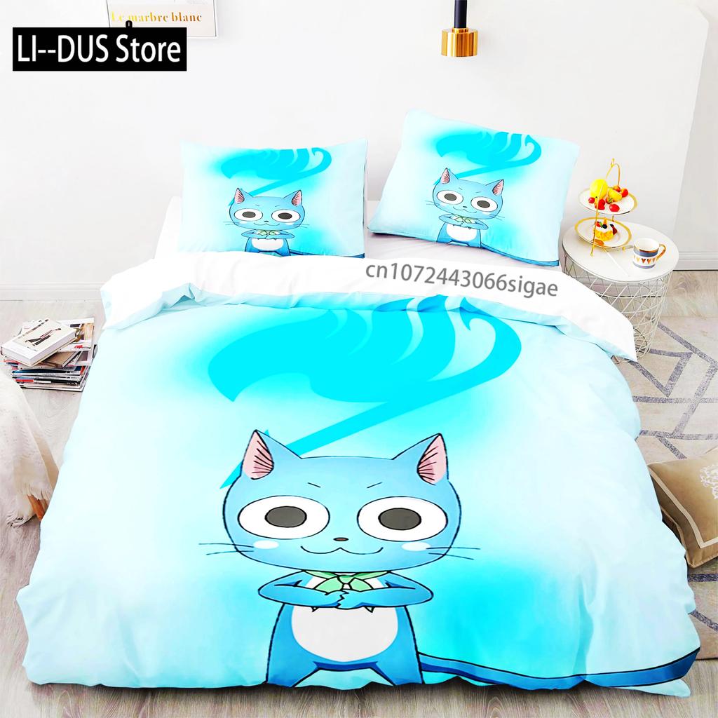 Comforter 3D Print Fairy Tail Anime Natsu Bedding Set Bed Set Comforter King Queen Size Boys Adult