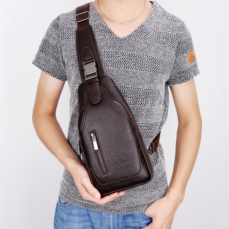 

New Men s Chest Bag, Men s Shoulder Bag, Casual Crossbody Bag, Men s Bag, Multi-layer Men s Chest Anti-theft Backpack, Mobile Phone Bag коричневий